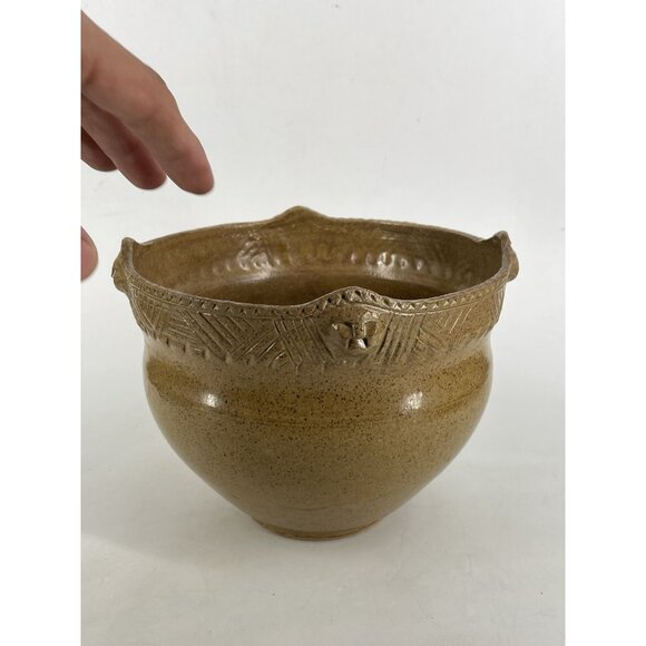 Vintage Peter PB Jones Face Effigy Vase Pottery Seneca Tribe Beaver Clan NY - Picture 3 of 10